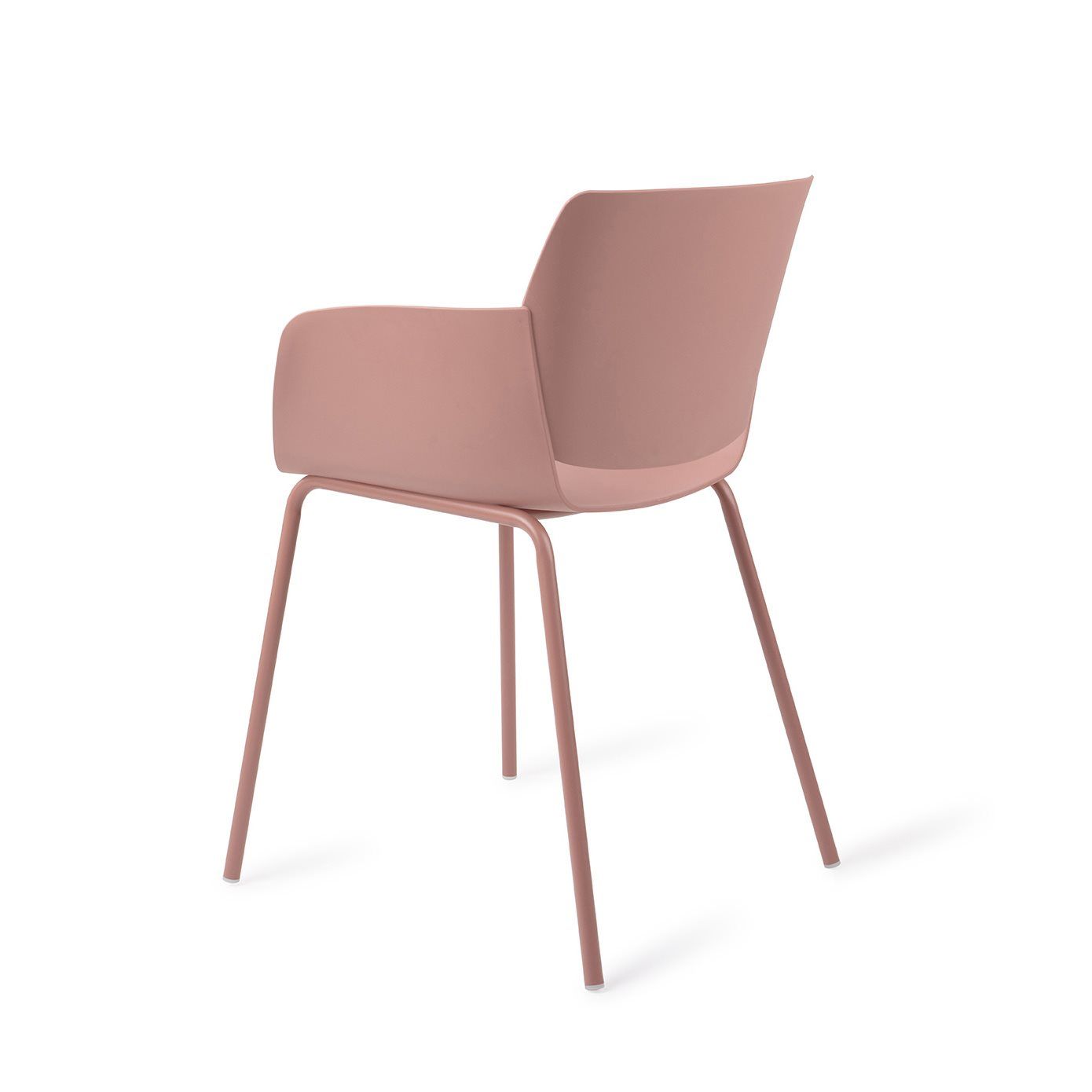 Koto utestol tillverkad av 50% återvunnen polypropen, med ergonomisk design och ventilation för långvarig komfort. De robusta metallbenen ger stabilitet och elegans. Stolen har en subtilt rosaskimrande rosa färg som ger en mjuk och elegant färgaccent till ditt uterum.