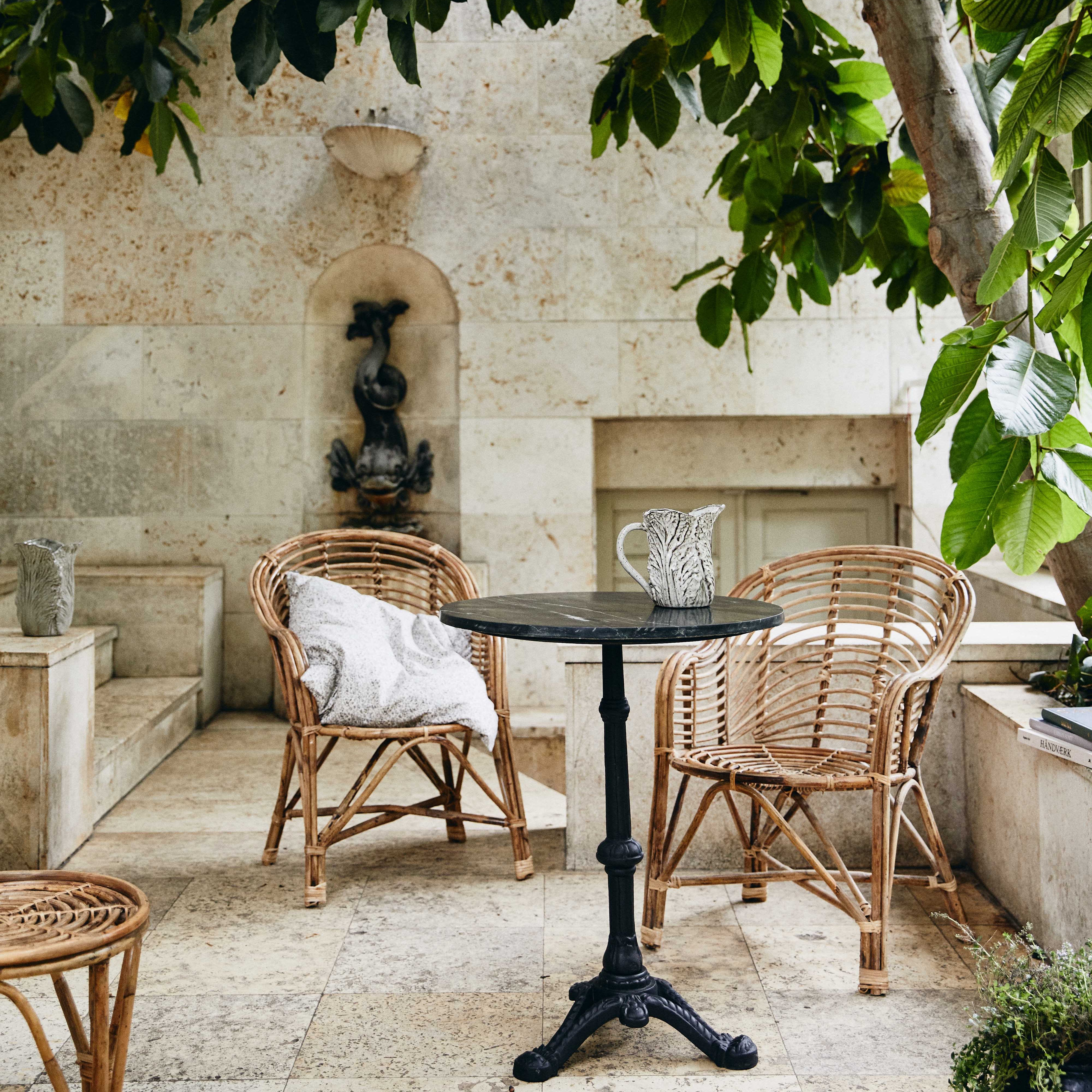 Elegant Cafébord i Svart Marmor