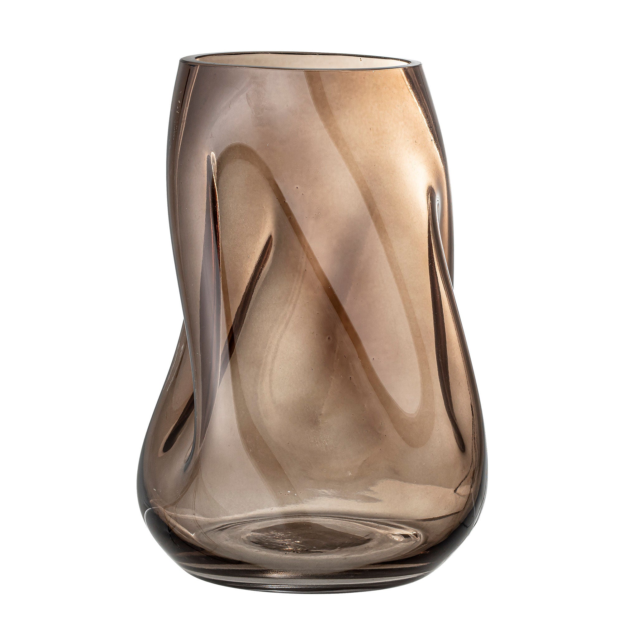 Ingolf Vas – Elegant Glasvas i Brun Ton