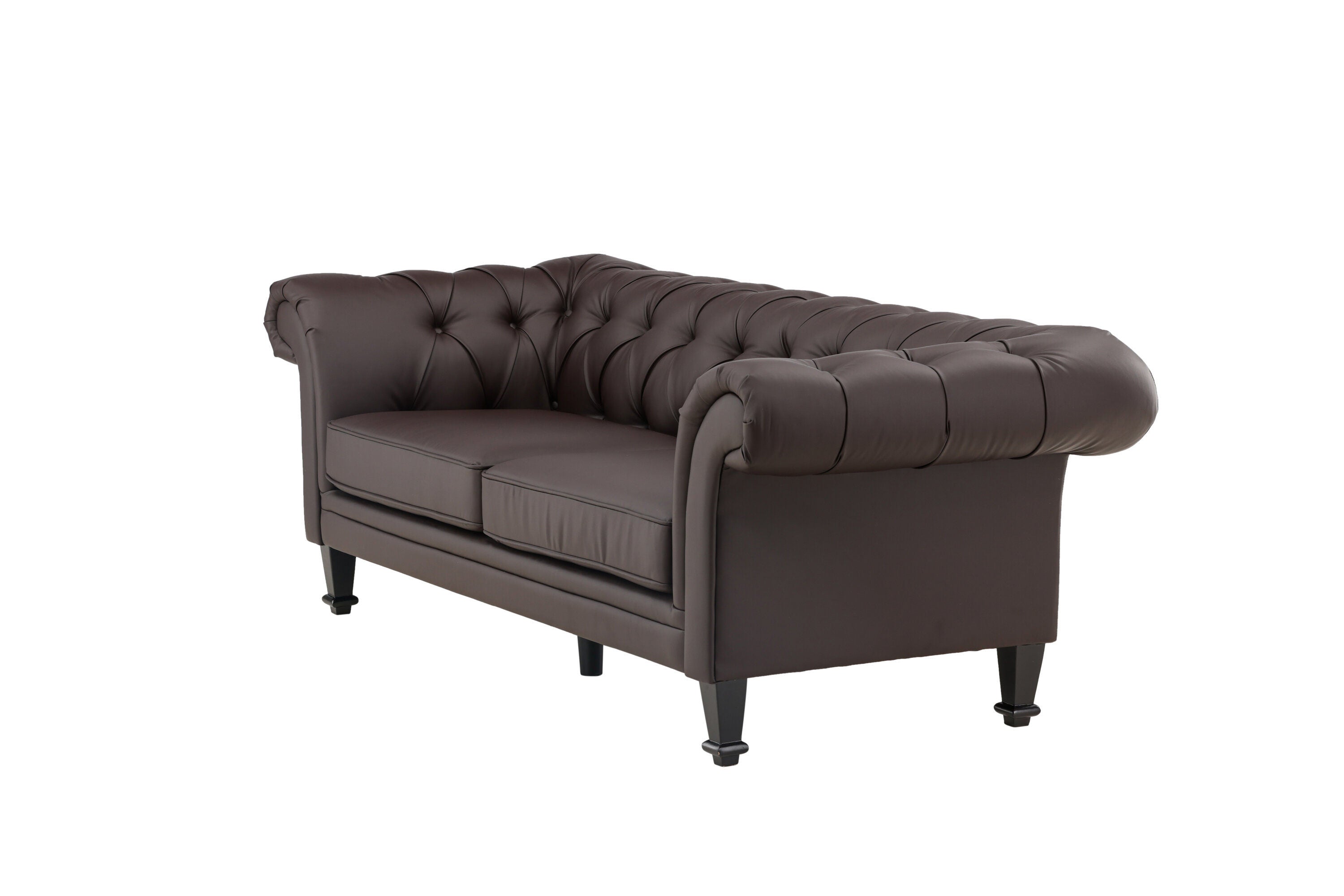 Ätran Soffa 2-3 Sits – Mörkbrun PU Skinn, Klassisk Design
