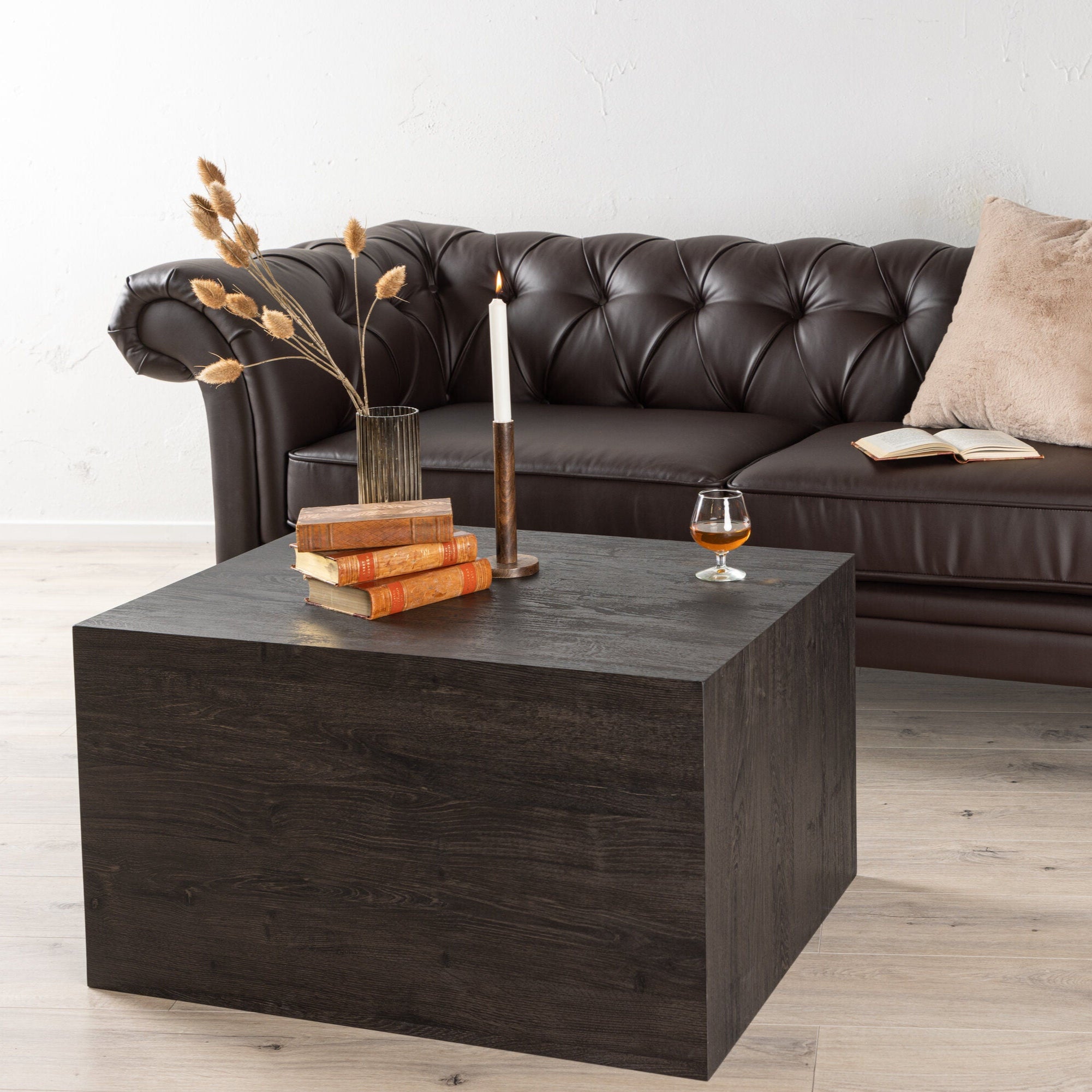 Ätran Soffa 2-3 Sits – Mörkbrun PU Skinn, Klassisk Design