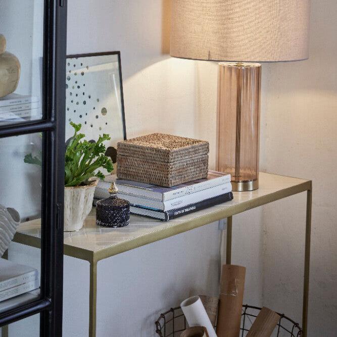 Marcera Konsolbord 100x80 cm - Guld med Klinker