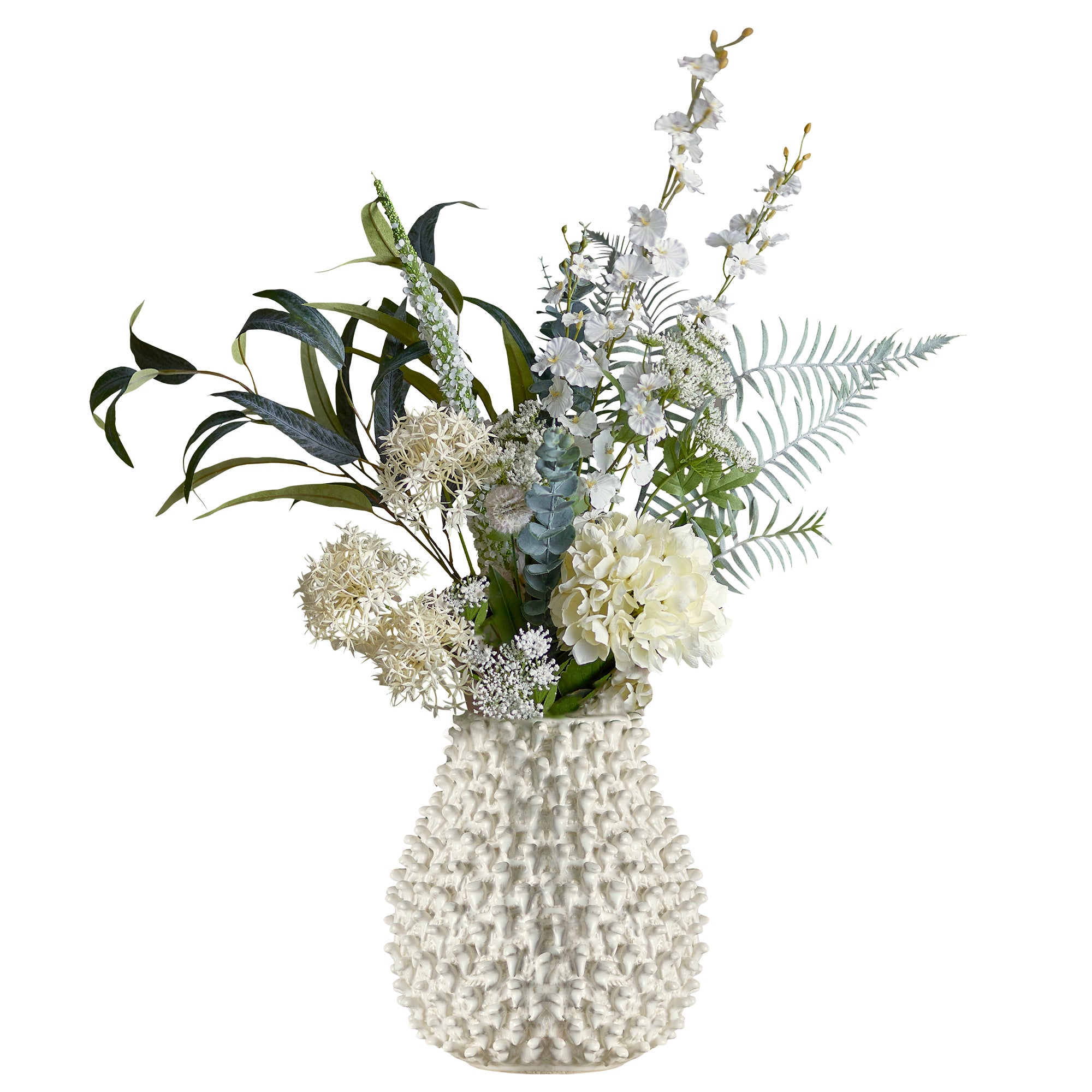 Konstgjord Bukett Symphony – Vit Blomsterdekoration med Harmonisk Elegans