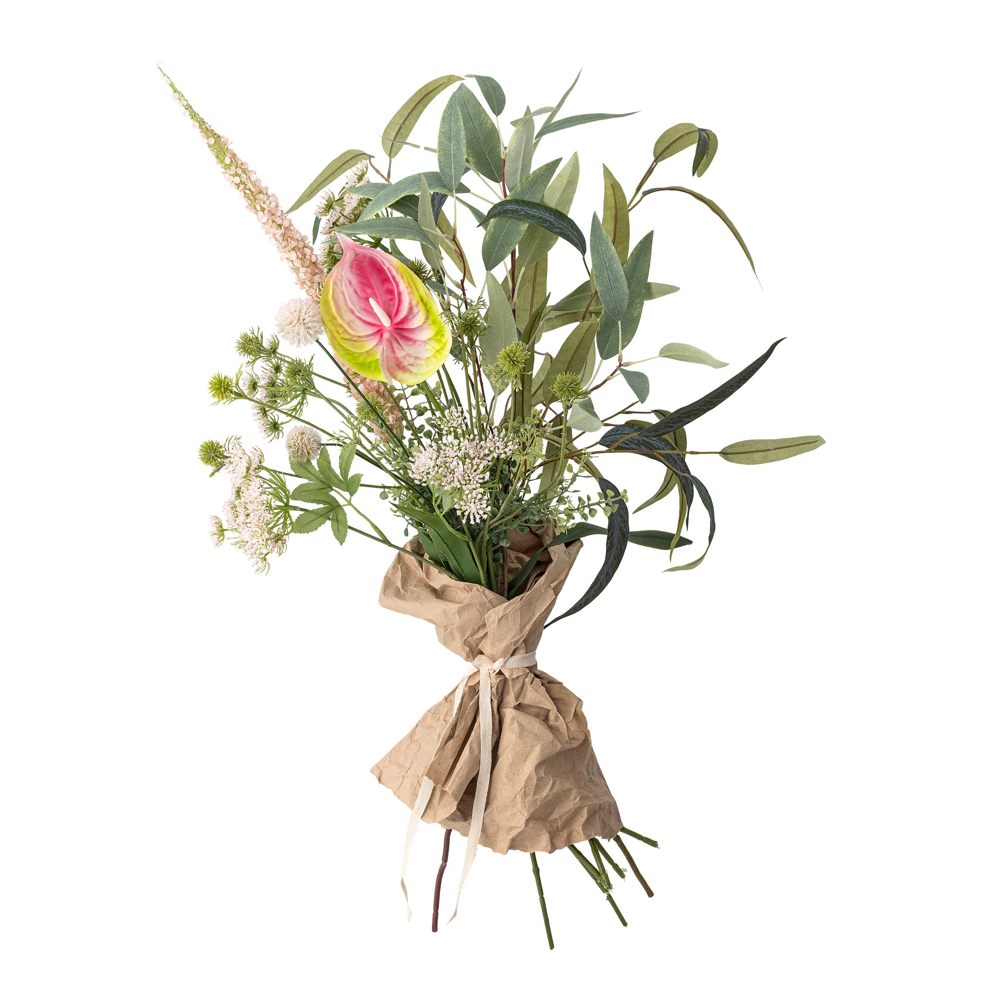 Konstgjord Bukett Blush – Vit & Rosatonad Blomsterdekoration med Naturlig Elegans