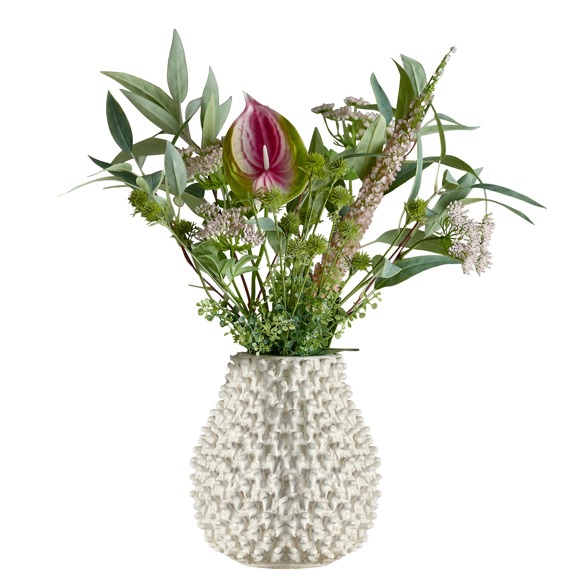 Konstgjord Bukett Blush – Vit & Rosatonad Blomsterdekoration med Naturlig Elegans