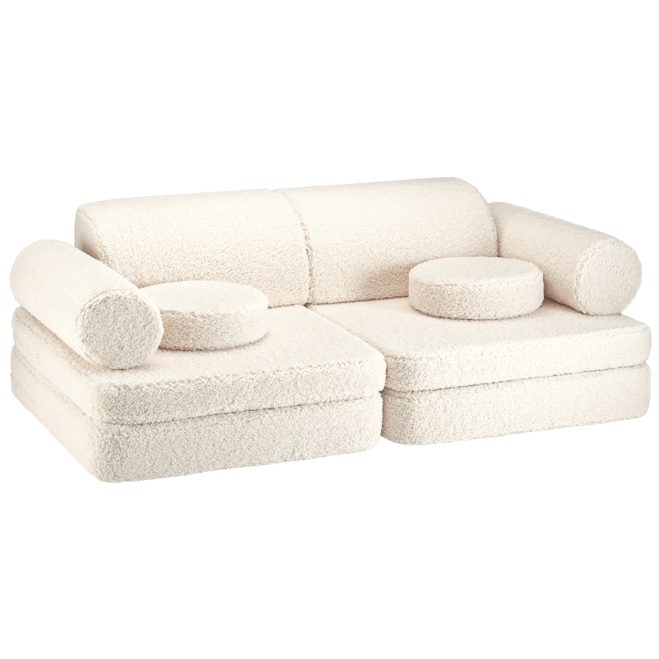 Teddy Settee – mångsidig och mysig barnsoffa i teddyväv