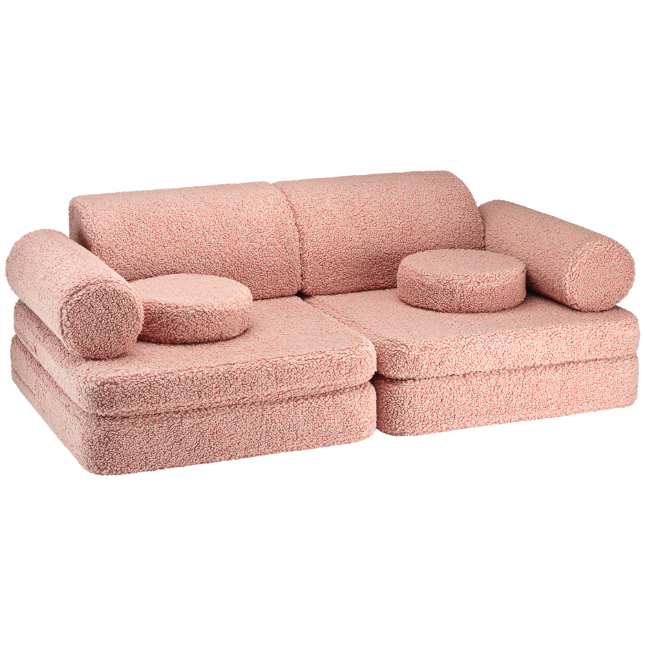 Teddy Settee – mångsidig och mysig barnsoffa i teddyväv