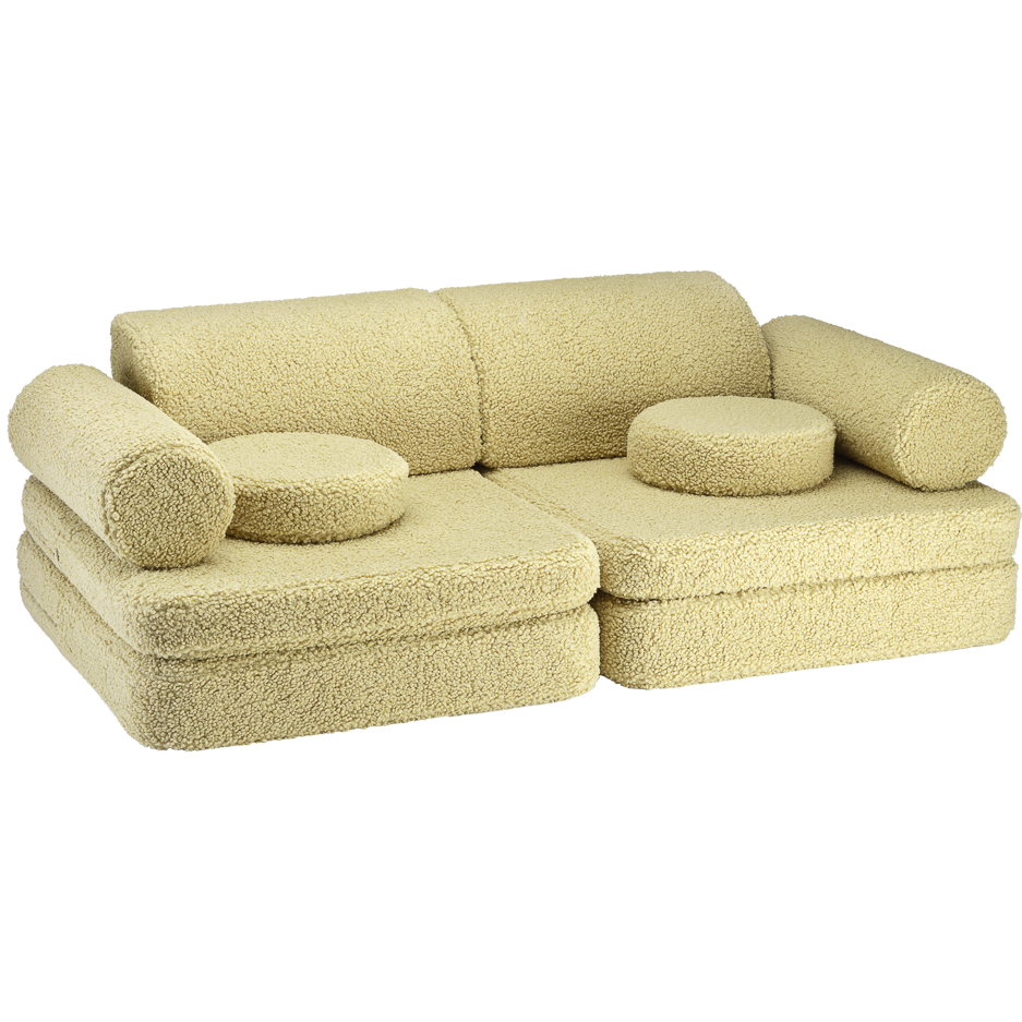 Teddy Settee – mångsidig och mysig barnsoffa i teddyväv