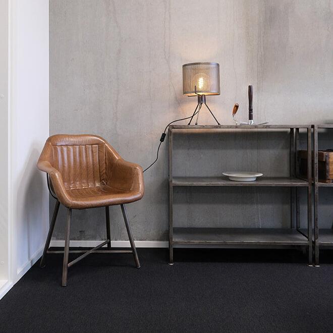 Icon - Lounge Stol i Läder med Armstöd