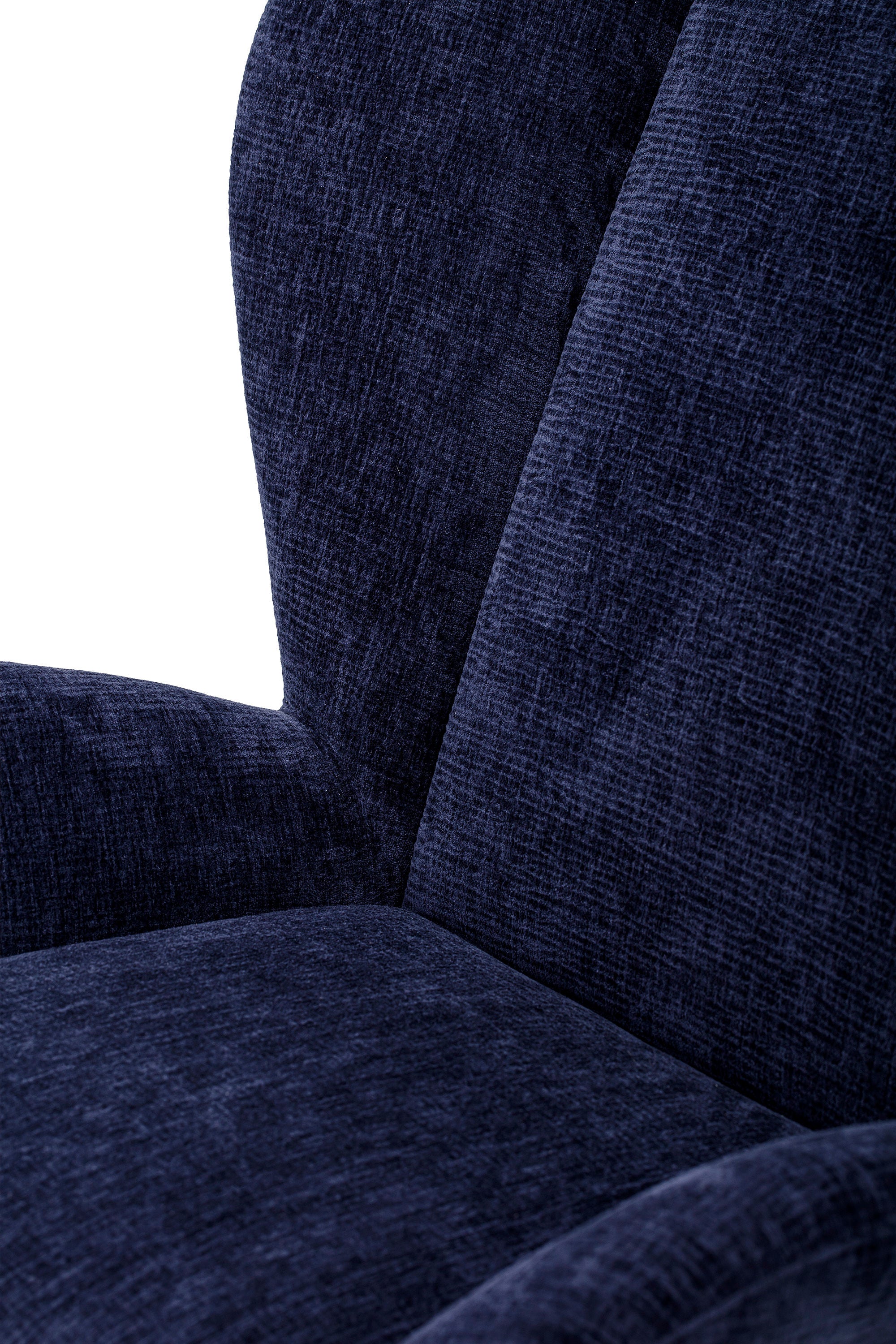 Eave Loungefåtölj – Djup Komfort i Lyxig Blå Chenille