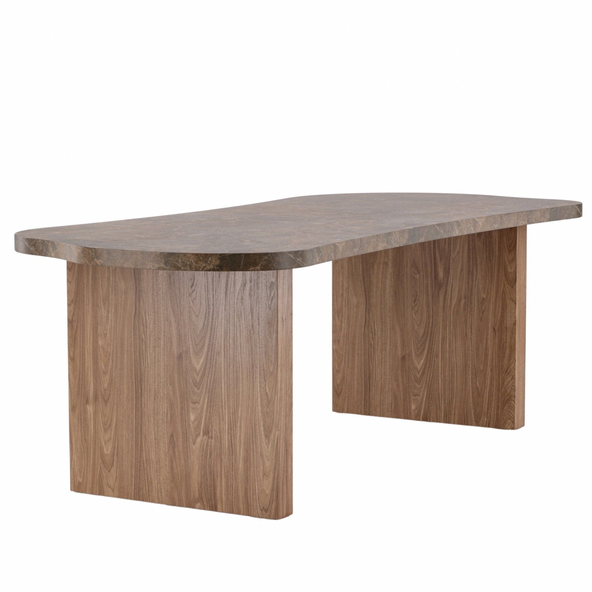Eleonora Bord 100x230 cm – Brun med Marmorlook