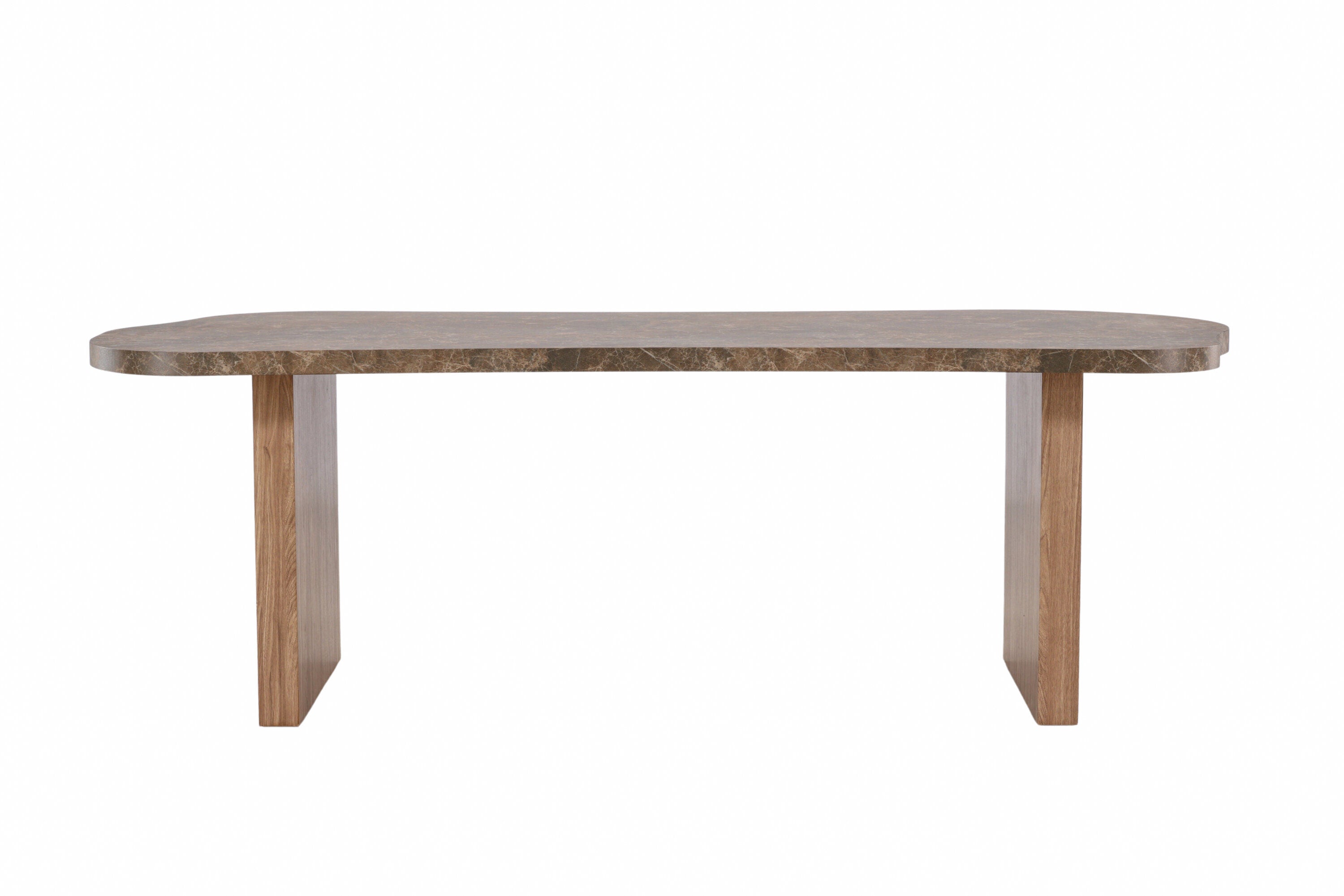 Eleonora Bord 100x230 cm – Brun med Marmorlook