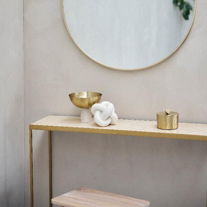 Marcera Konsolbord 100x80 cm - Guld med Klinker