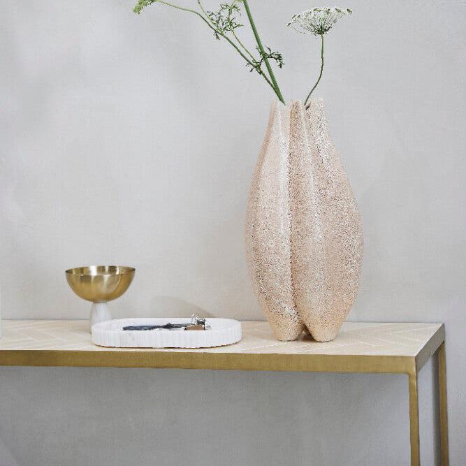 Marcera Konsolbord 100x80 cm - Guld med Klinker