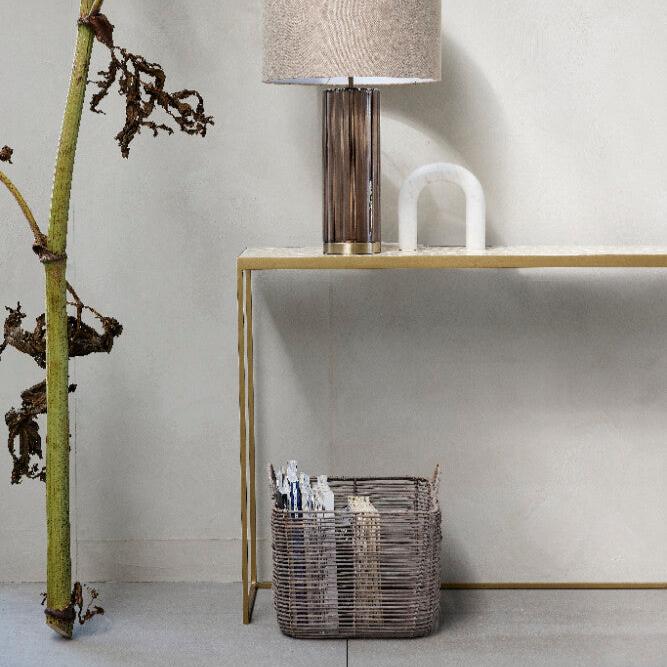 Marcera Konsolbord 100x80 cm - Guld med Klinker