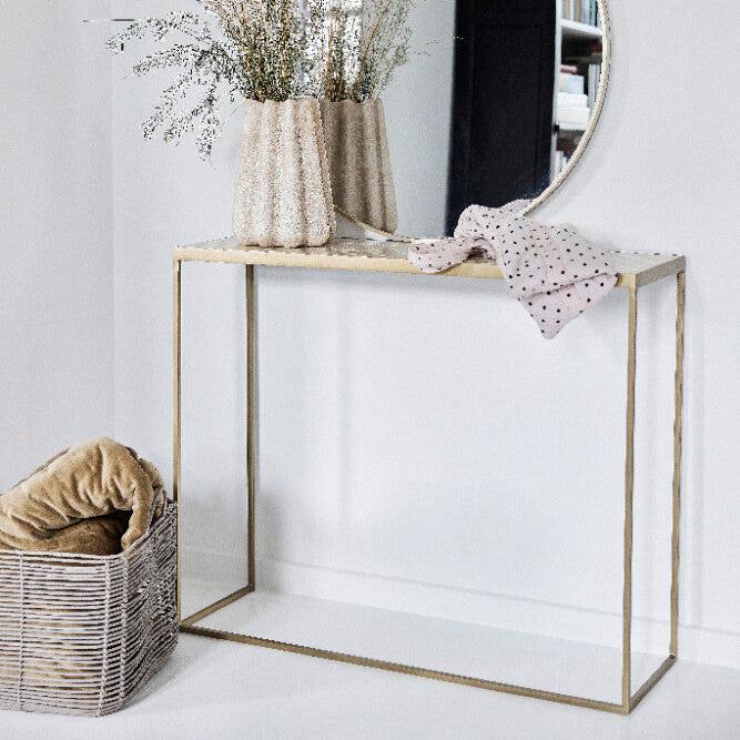 Marcera Konsolbord 100x80 cm - Guld med Klinker