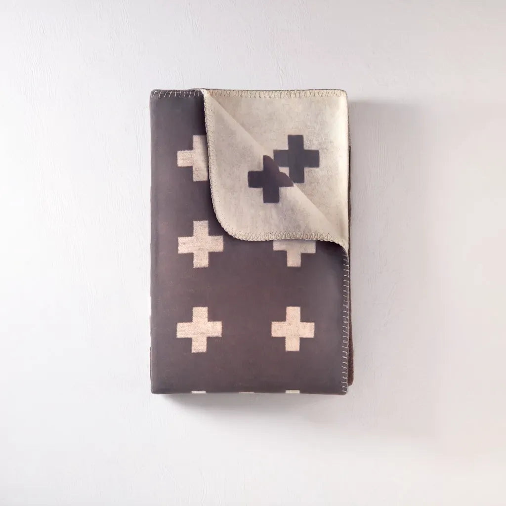 Cross - Pläd i Ekologisk Bomull | Grå 150 X 240 cm