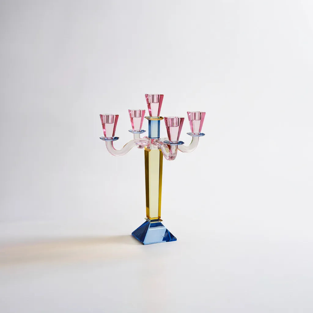 Femarmad Ljusstake i Kristall