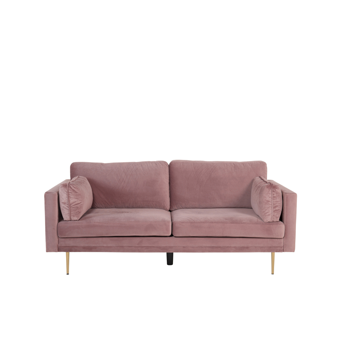 Boom Soffa 2-3 Sits – Gammalrosa Sammet & Metallben, Nordisk Design