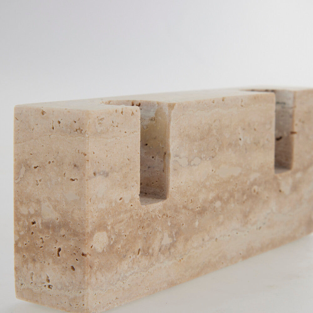 Travina ljusstake 6 cm, sandmarmor
