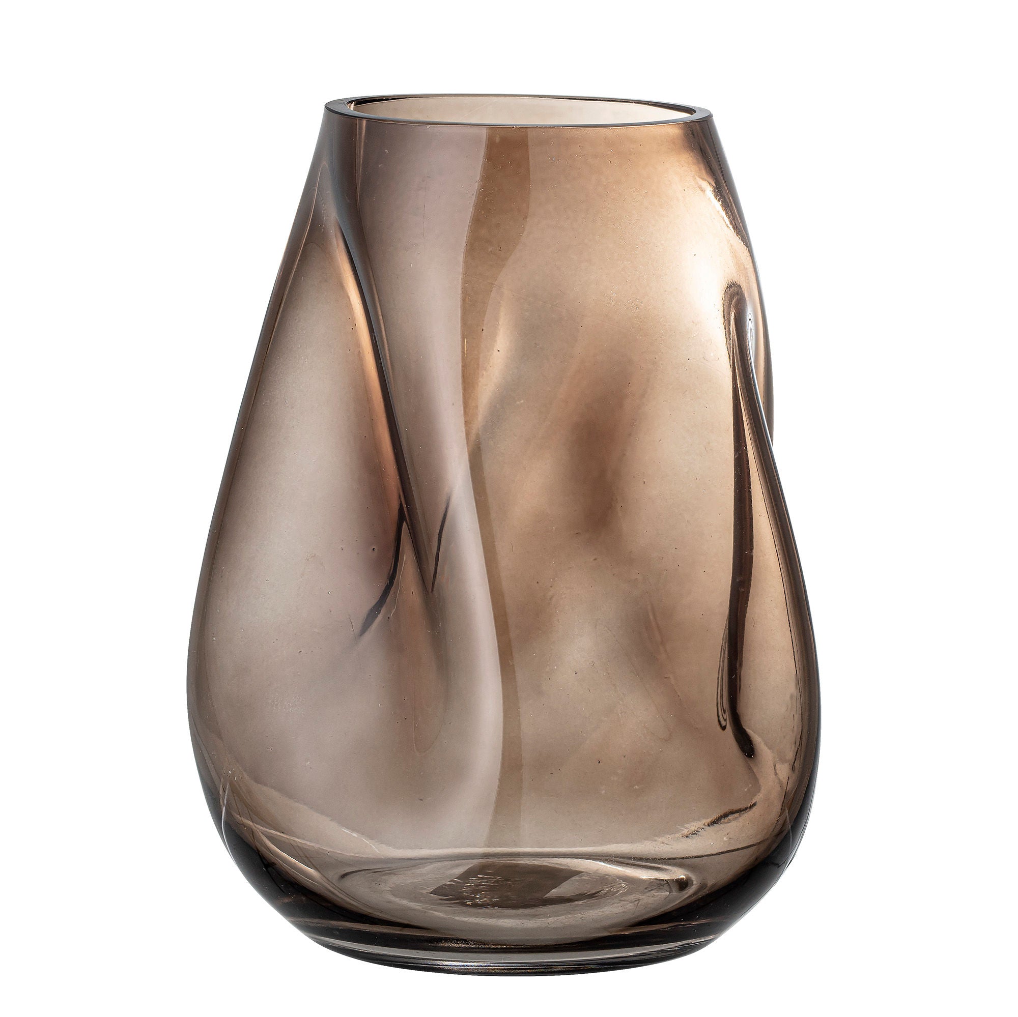Ingolf Vas – Elegant Glasvas i Brun Ton