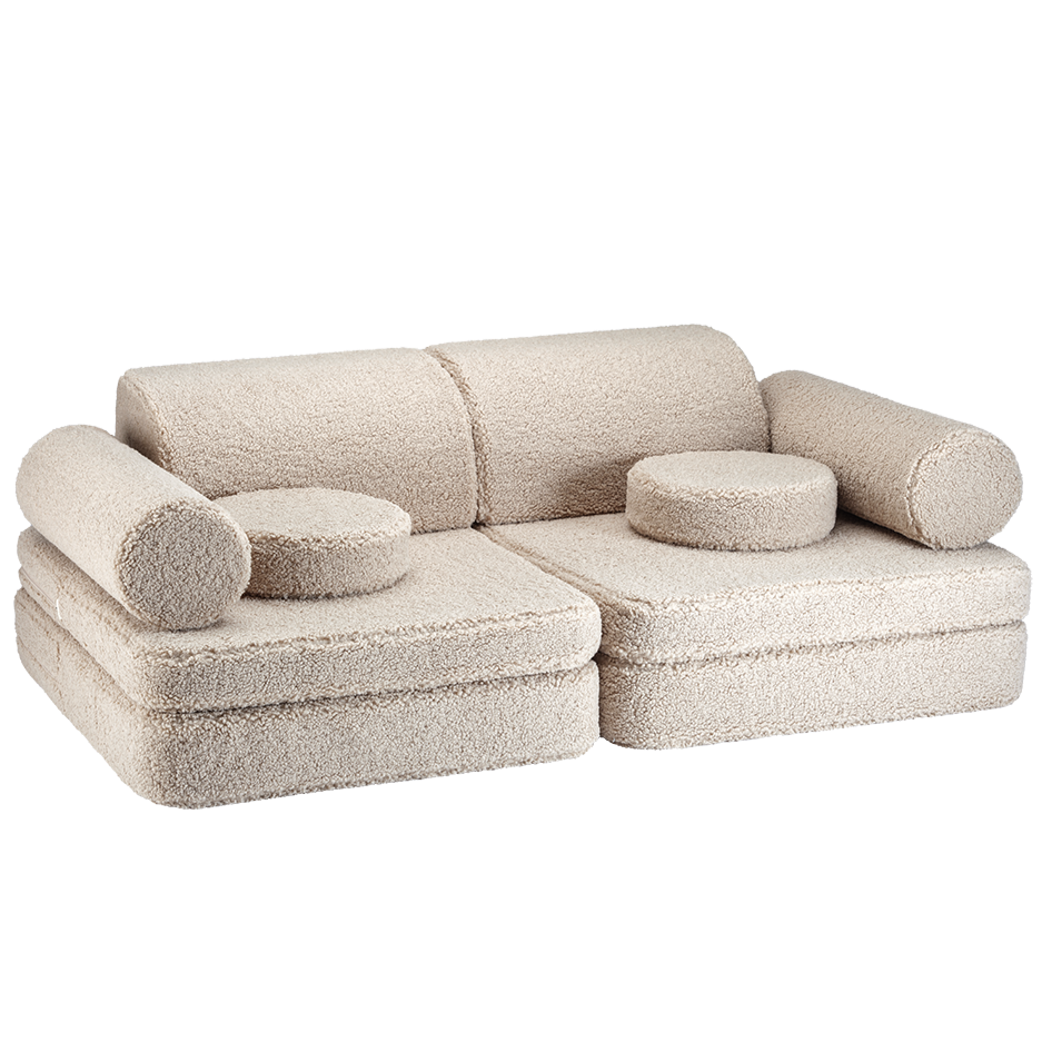 Teddy Settee – mångsidig och mysig barnsoffa i teddyväv