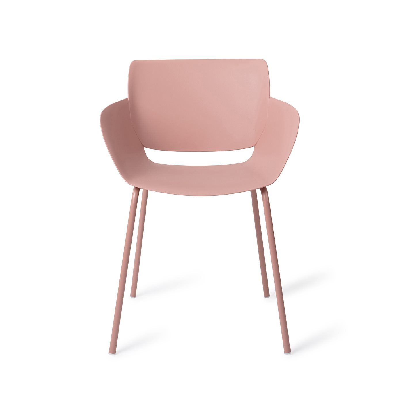 Koto utestol tillverkad av 50% återvunnen polypropen, med ergonomisk design och ventilation för långvarig komfort. De robusta metallbenen ger stabilitet och elegans. Stolen har en subtilt rosaskimrande rosa färg som ger en mjuk och elegant färgaccent till ditt uterum.