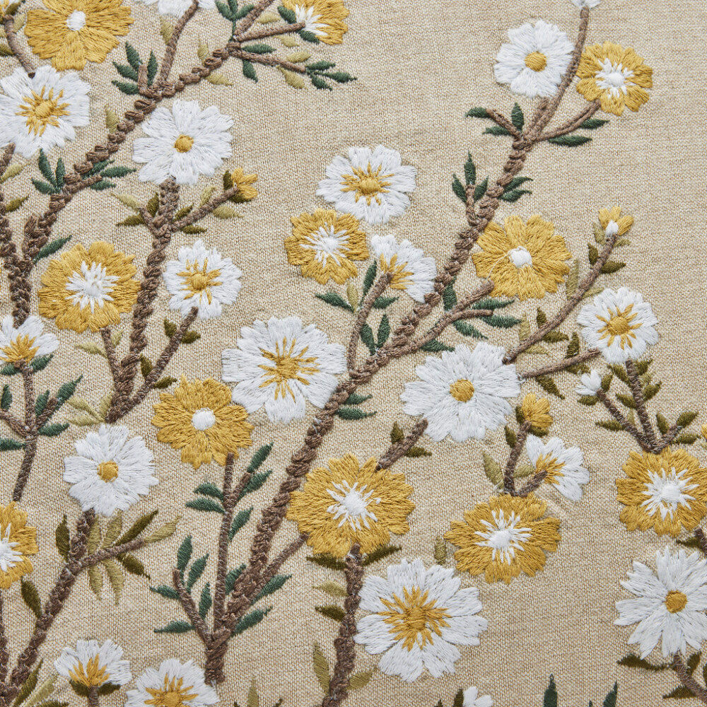 Ruth Kuddfodral 50x50 cm – Sandfärgad Bomull med Broderi