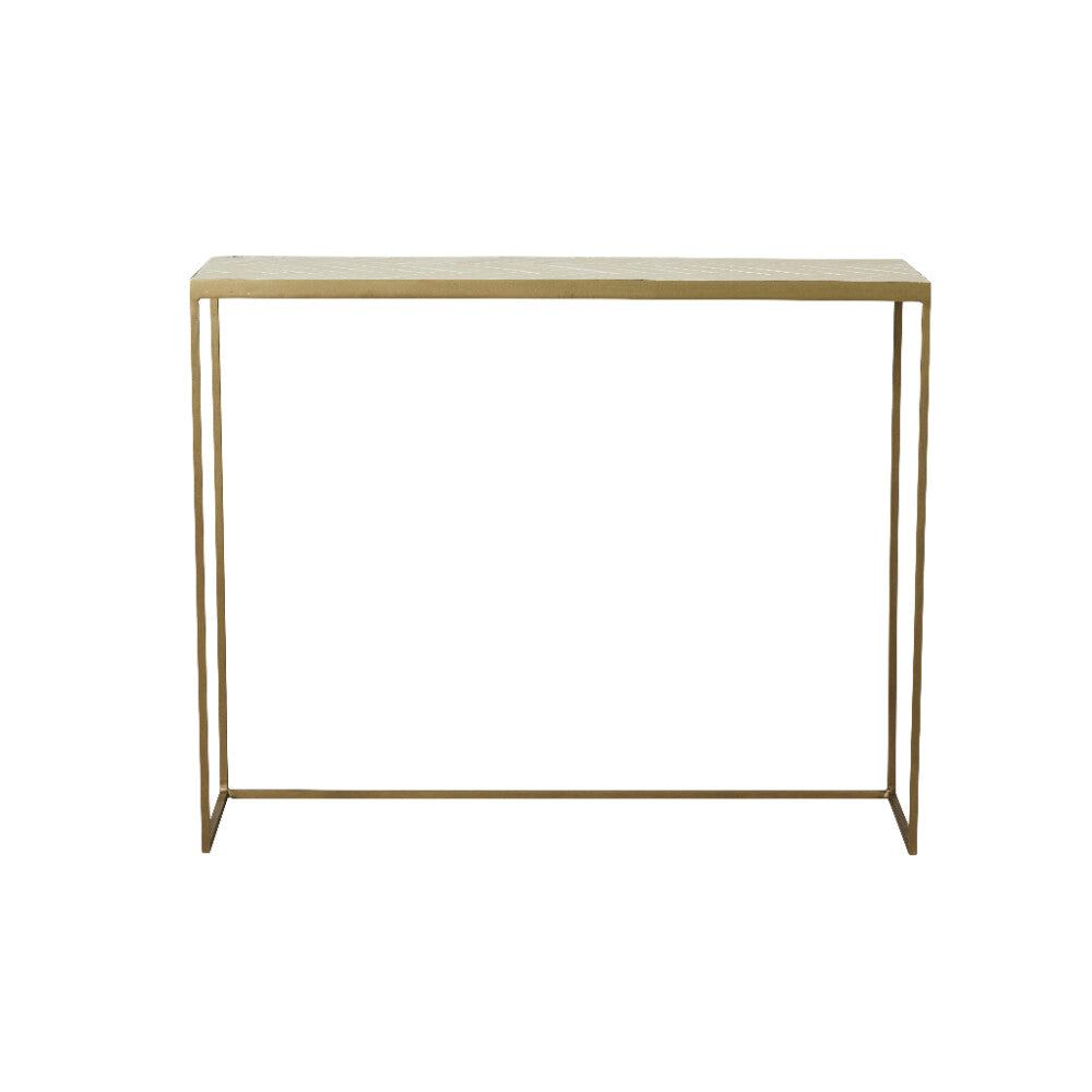 Marcera Konsolbord 100x80 cm - Guld med Klinker