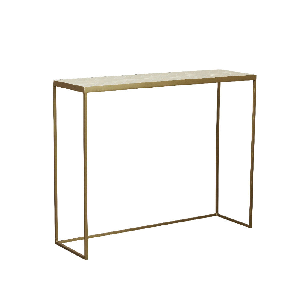 Marcera Konsolbord 100x80 cm - Guld med Klinker