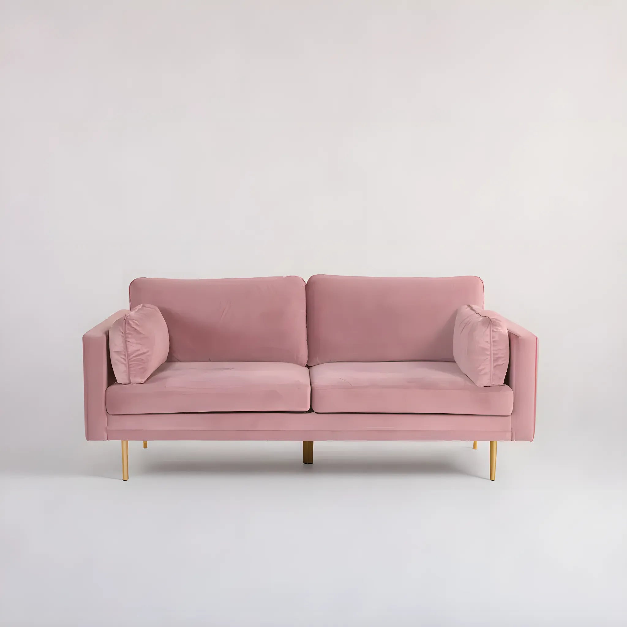 Boom Soffa 2-3 Sits – Gammalrosa Sammet & Metallben, Nordisk Design