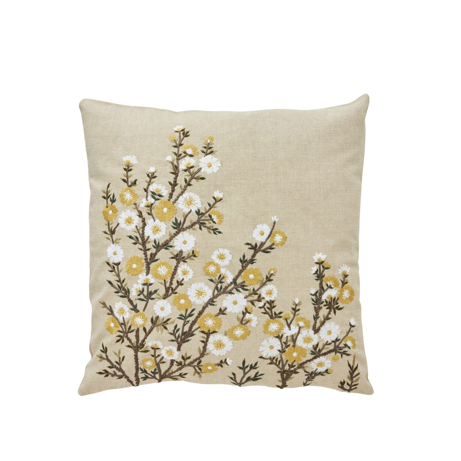 Ruth Kuddfodral 50x50 cm – Sandfärgad Bomull med Broderi