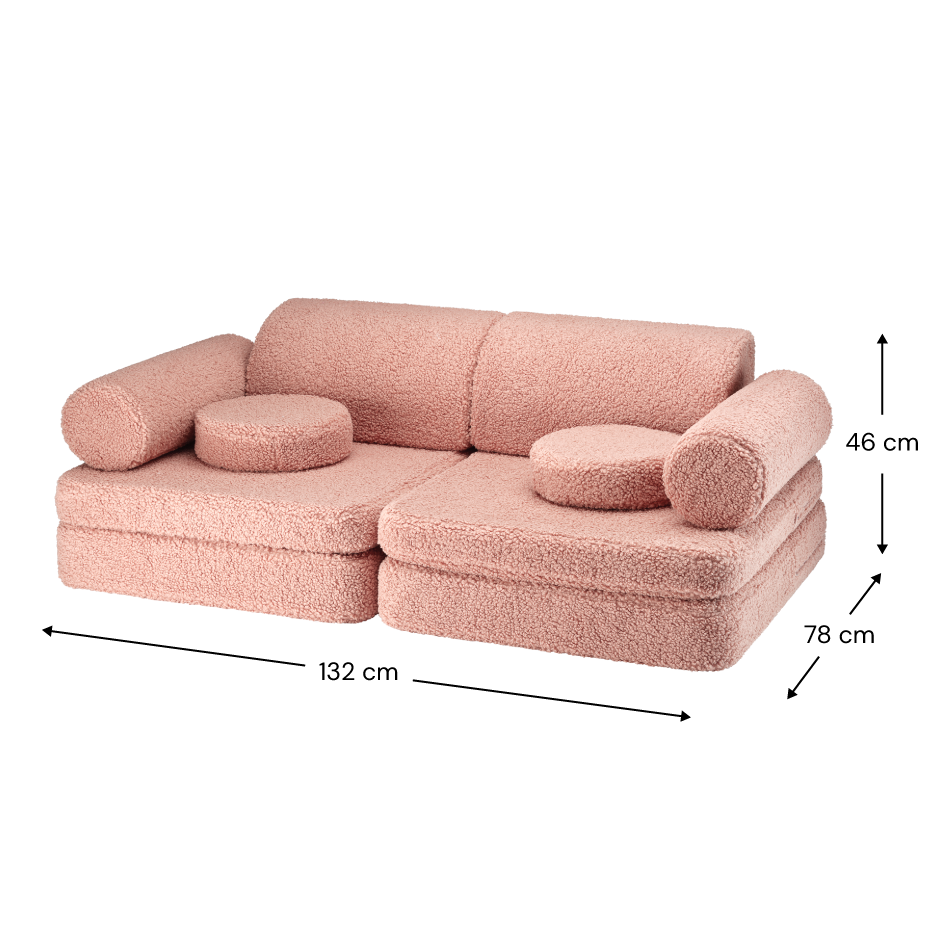 Teddy Settee – mångsidig och mysig barnsoffa i teddyväv