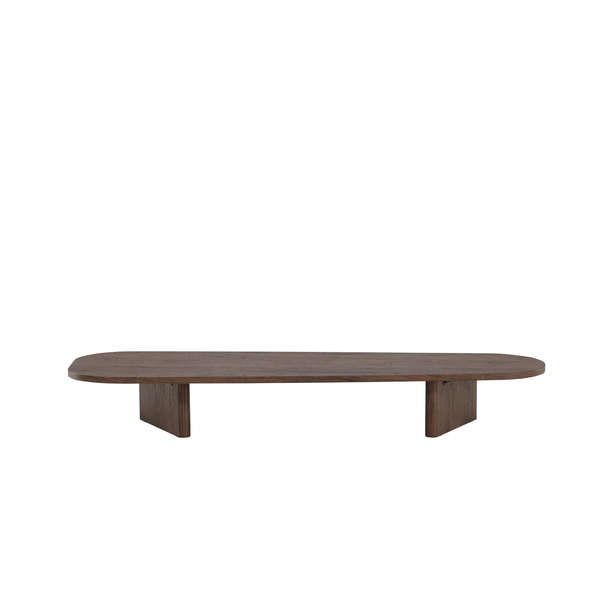 The Grönvik Soffbord – Avlångt soffbord i mocca från Venture Home är ett lågt, rektangulärt soffbord med rundade hörn och två breda ben. Dess minimalistiska, moderna design i mocca passar perfekt i alla mörker.
