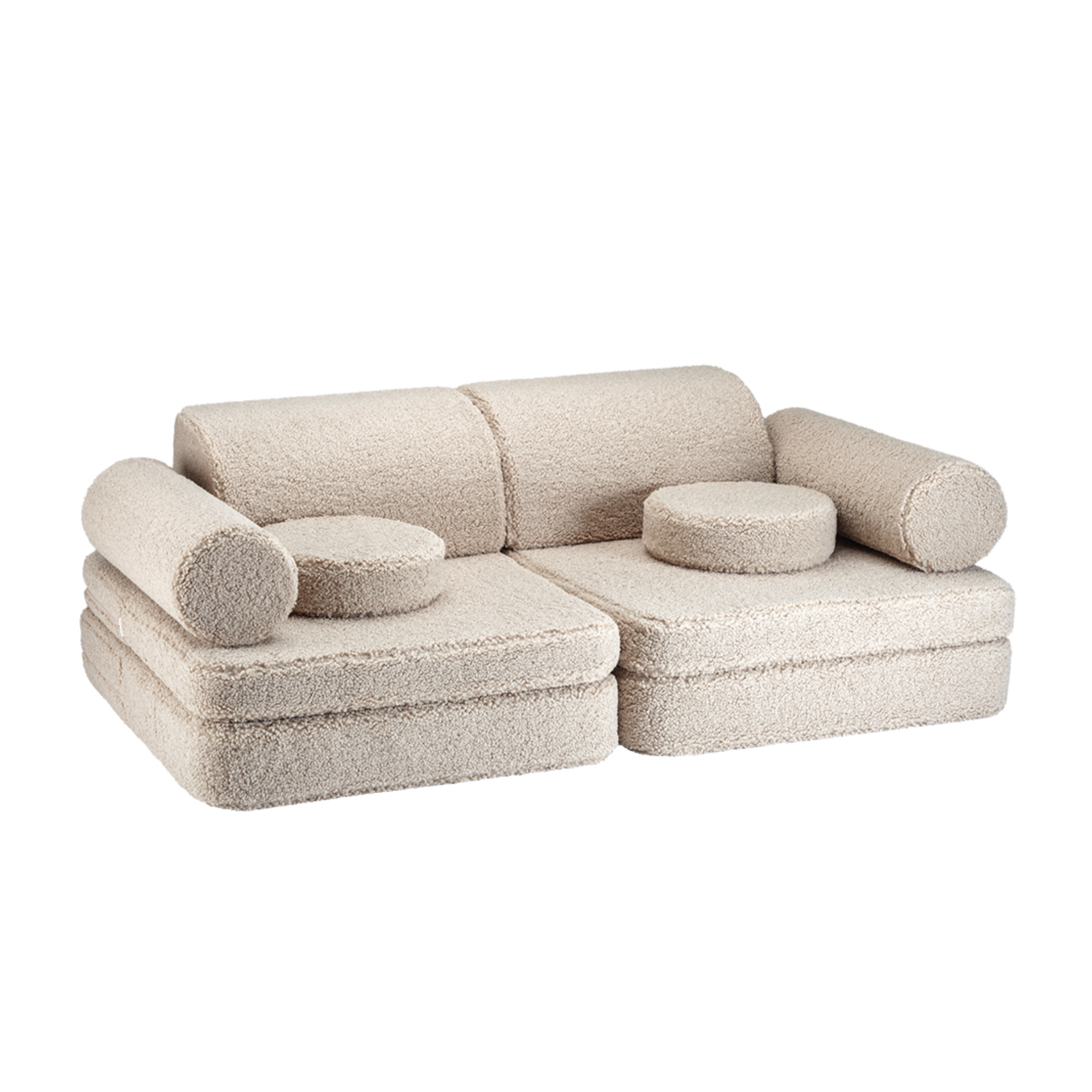 Teddy Settee – mångsidig och mysig barnsoffa i teddyväv